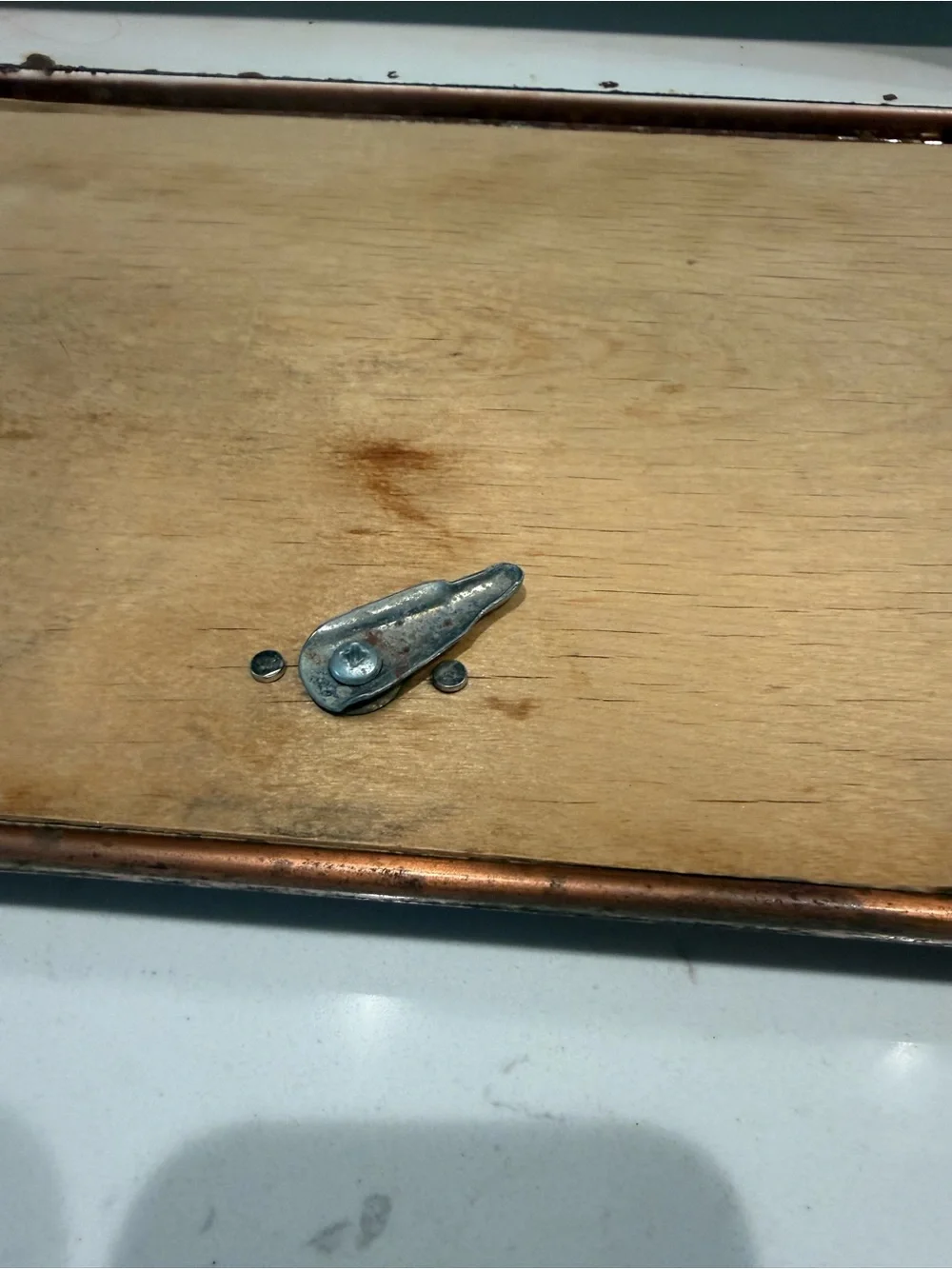 Vintage Copper Metal Bread Copper Tone Metal Bread Box with Front Drop-Down Door